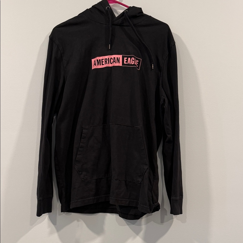American Eagle Black and Pink Super Soft Hoodie